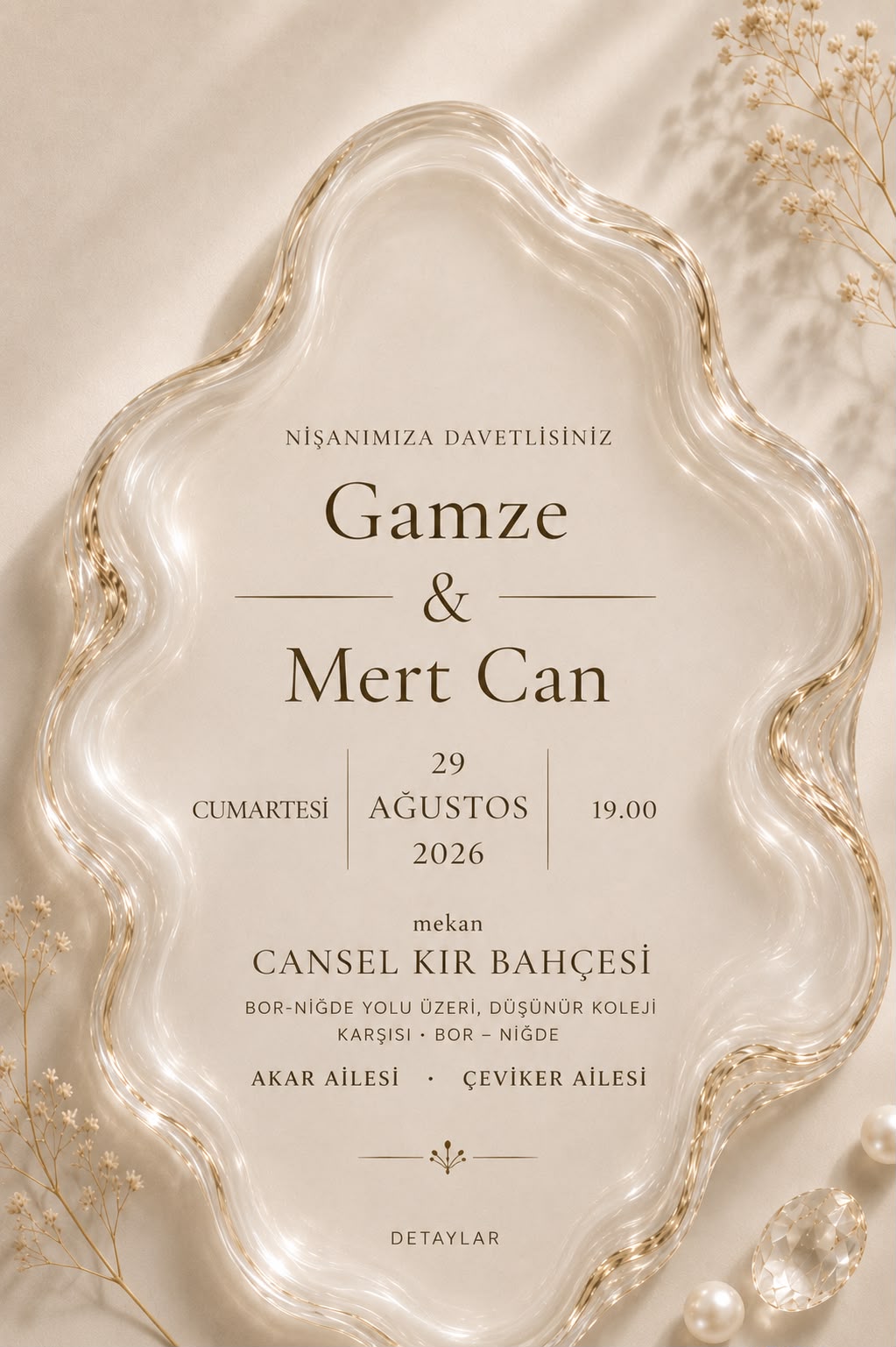 Gamze ve Mertcan nişan davetiyesi Instagram Story önizlemesi