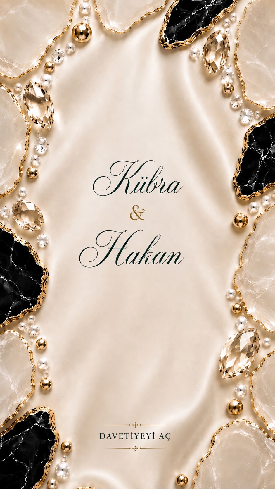 Kübra ve Hakan — mermer ve kristal davetiye